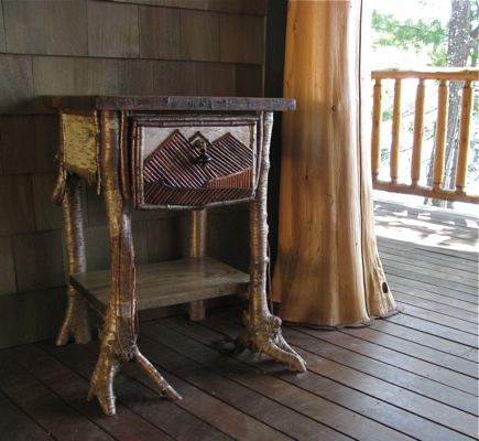 rustic table, Adirondack rustic furniture, birch